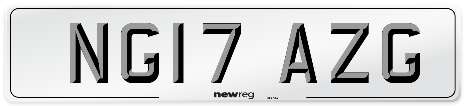 NG17 AZG Number Plate from New Reg